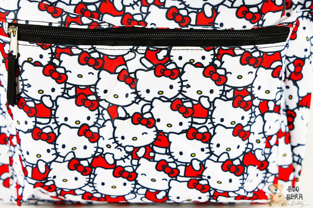 White Red Hello Kitty Backpack Closeup