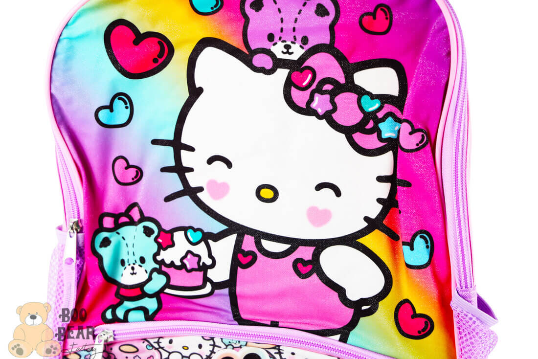 Hello Kitty Rainbow Hearts BackPack Frontcloseup