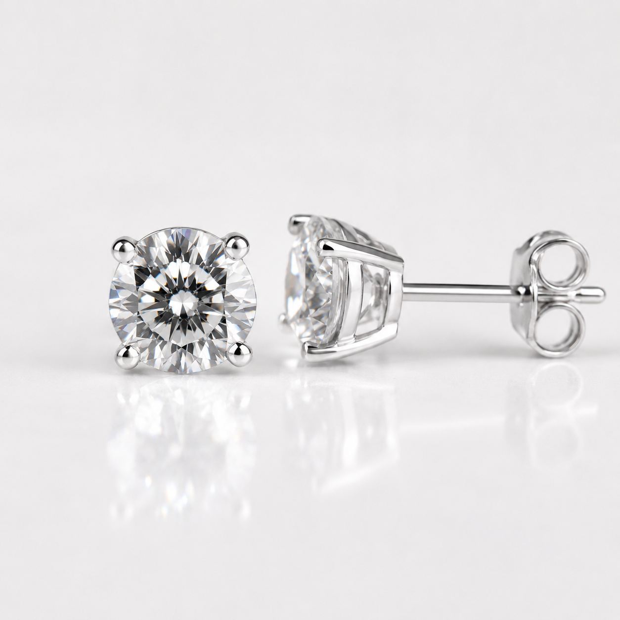 Moissanite Stud Earrings 925 Silver