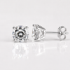 925 Sterling Silver Moissanite Stud Earrings – Rhodium Plated Round Cut Push Back-Comes GRA Certified