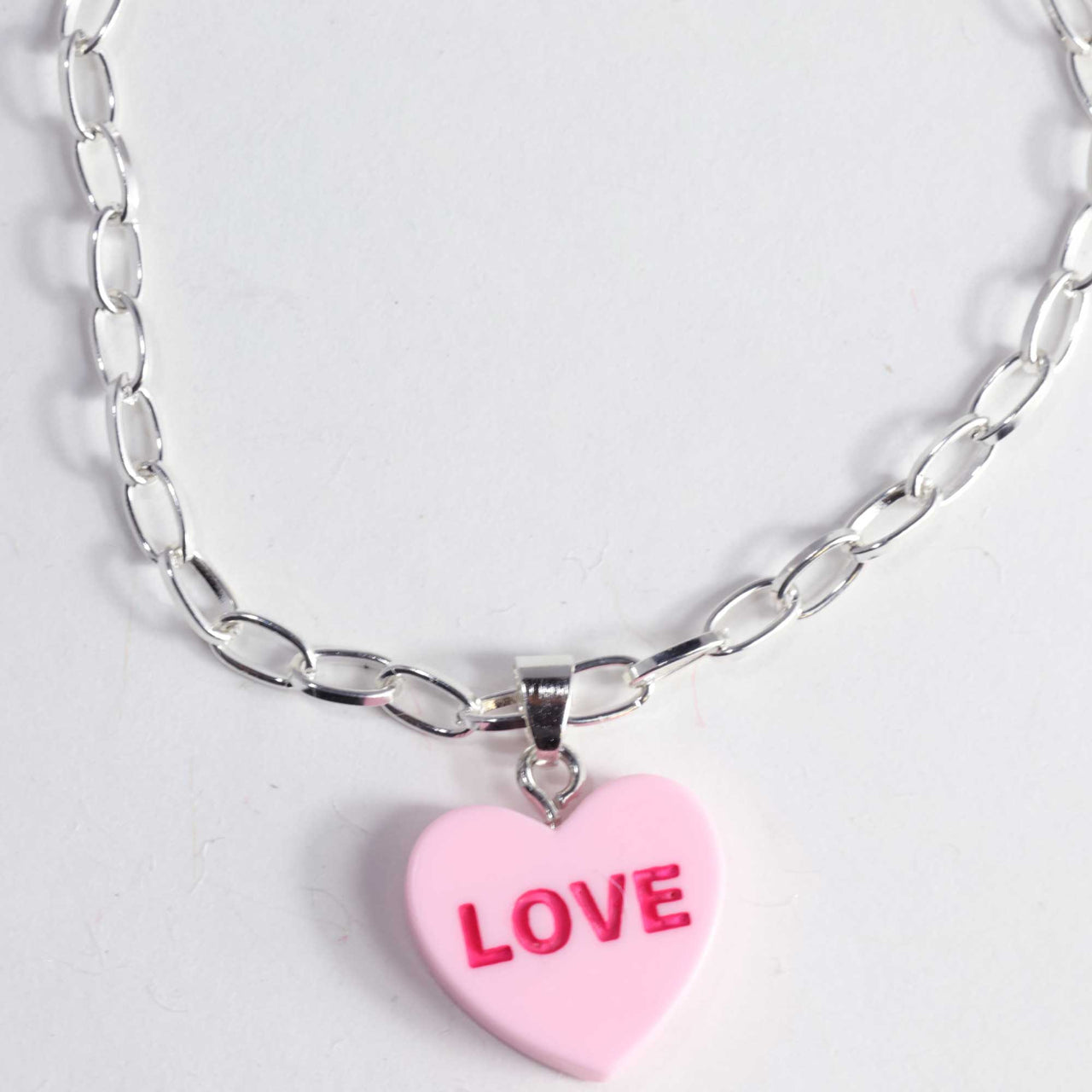 pink love heart bracelet