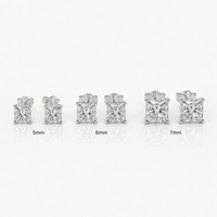 Thumbnail for Square Moissanite Stud Earrings all sizes