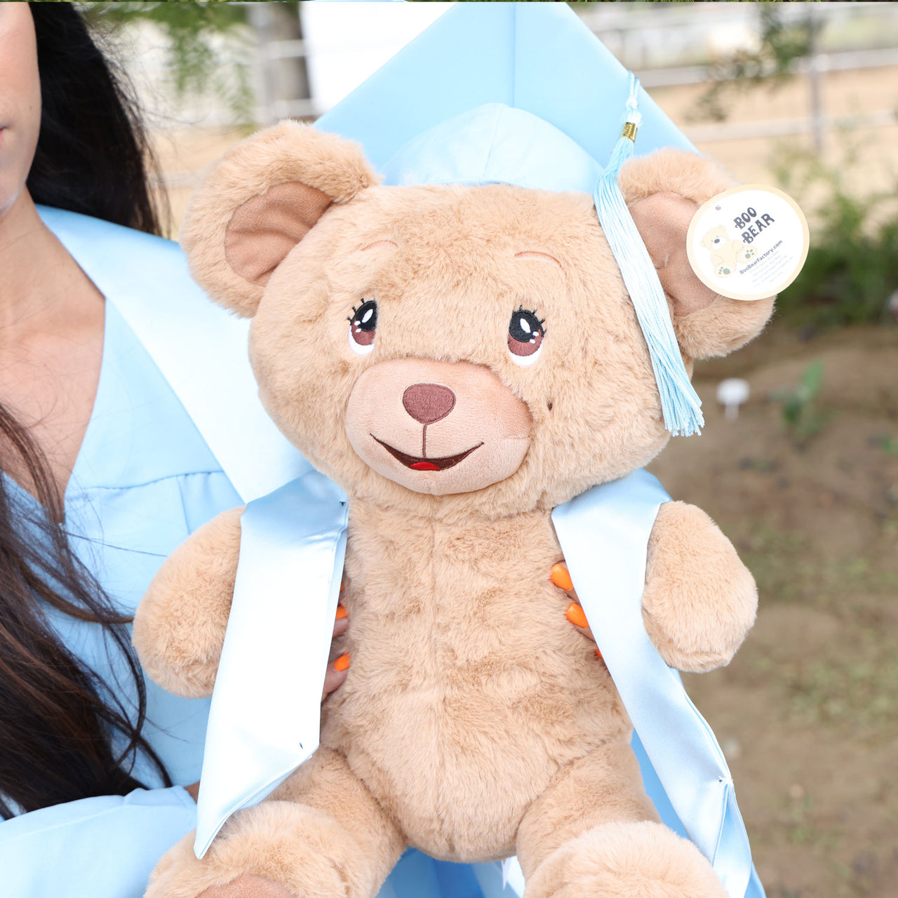 teddy bear for graduation with sky blue 