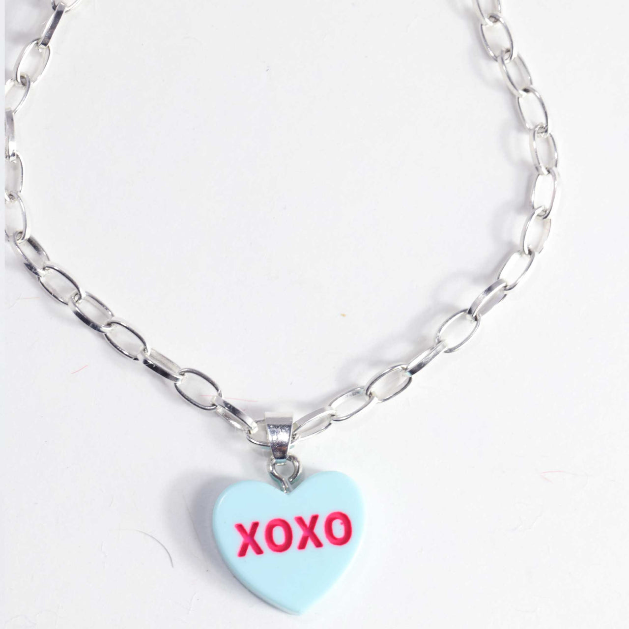 blue xoxo heart bracelet