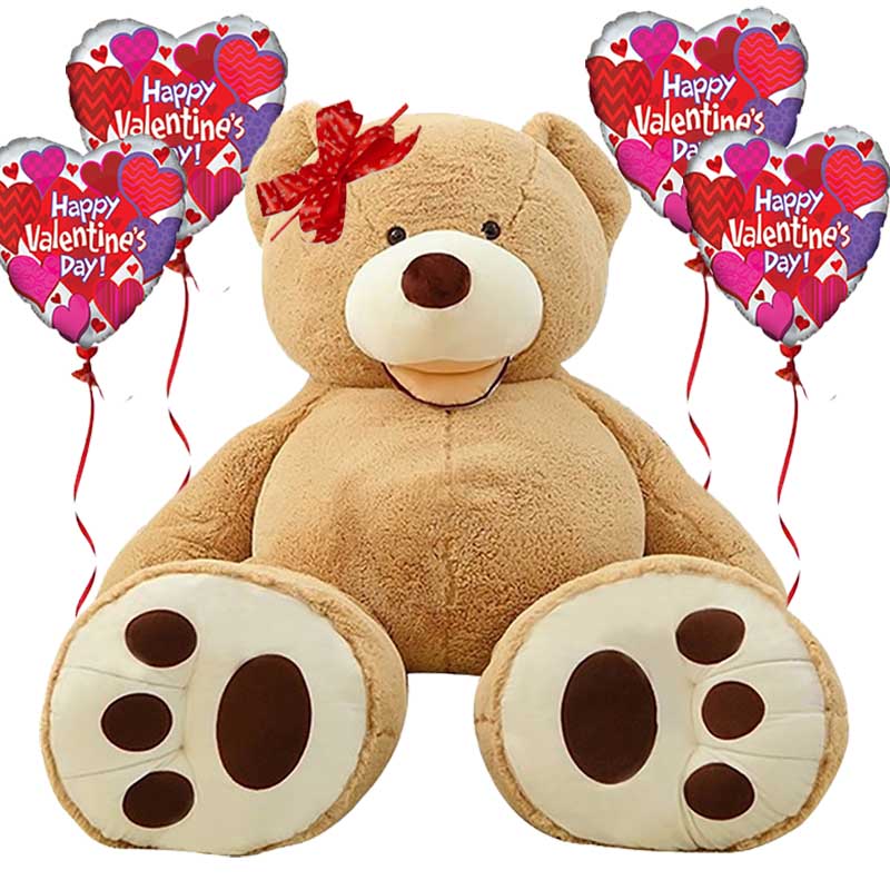 Valentine's Special Bundle Color Light Brown - Giant Teddy Bear - Boo
