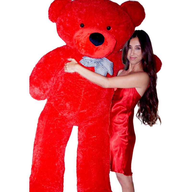 giant teddy bear christmas red
